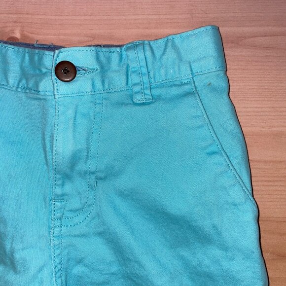 Wonder Nation Boys Aqua Blue Flat Front Shorts With Button Closure Size 8 Cotton - Picture 3 of 7